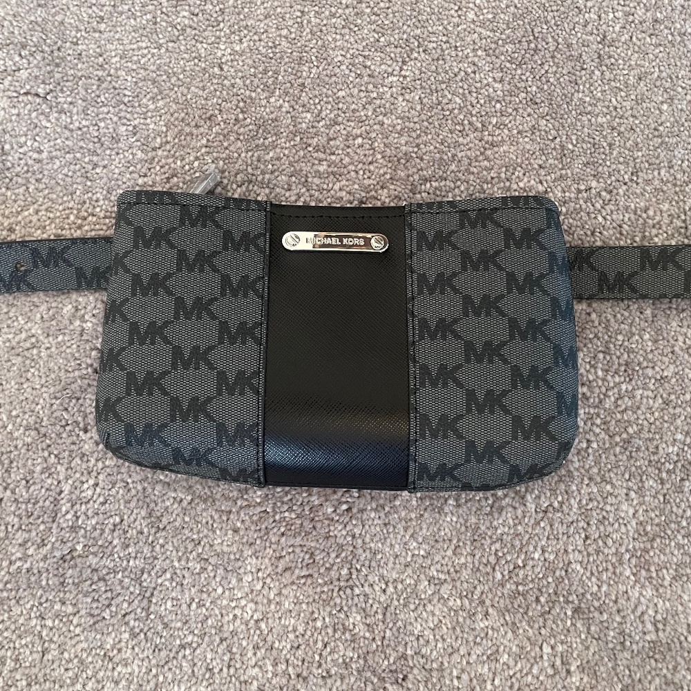 COPY - Gray Waist Belt Bag Fanny Pack Purse MK Logo S